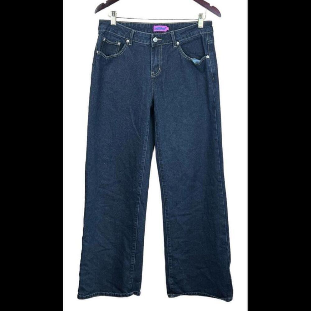 Vintage Y2k Edikted Big and baggy wide leg‎ jeans Size Medium Dark Wash